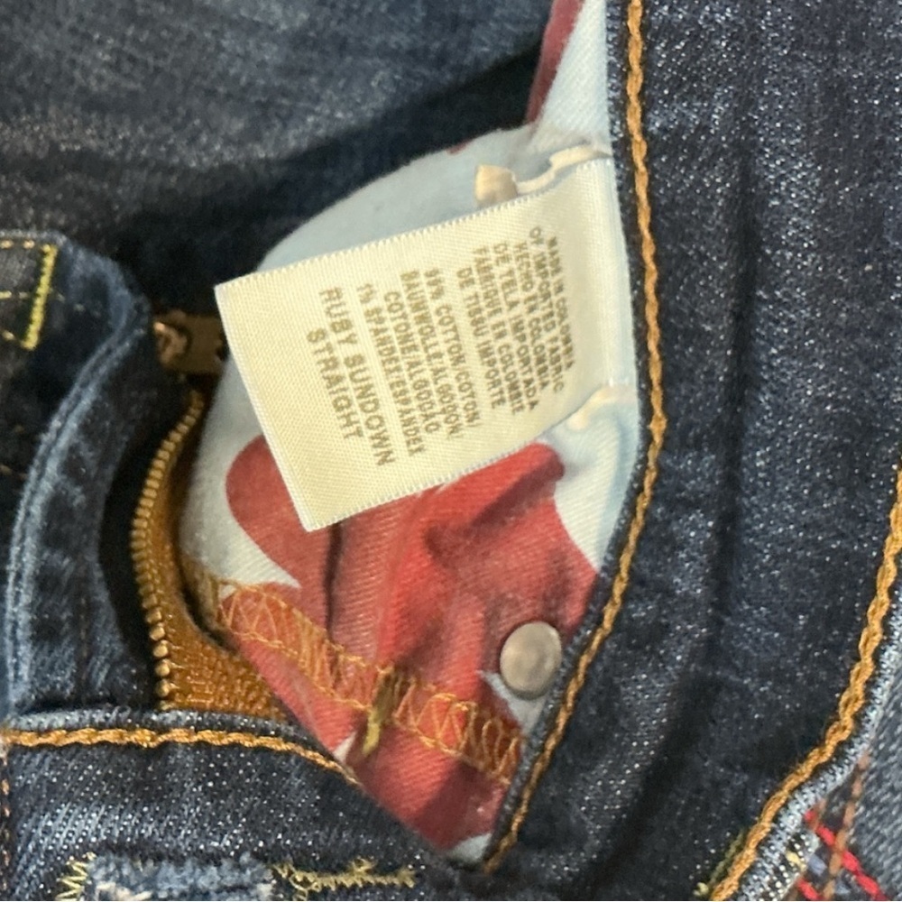 Lucky Brand Blue Boot Cut Jeans with Authentic Distressing - Picture 3 of 5